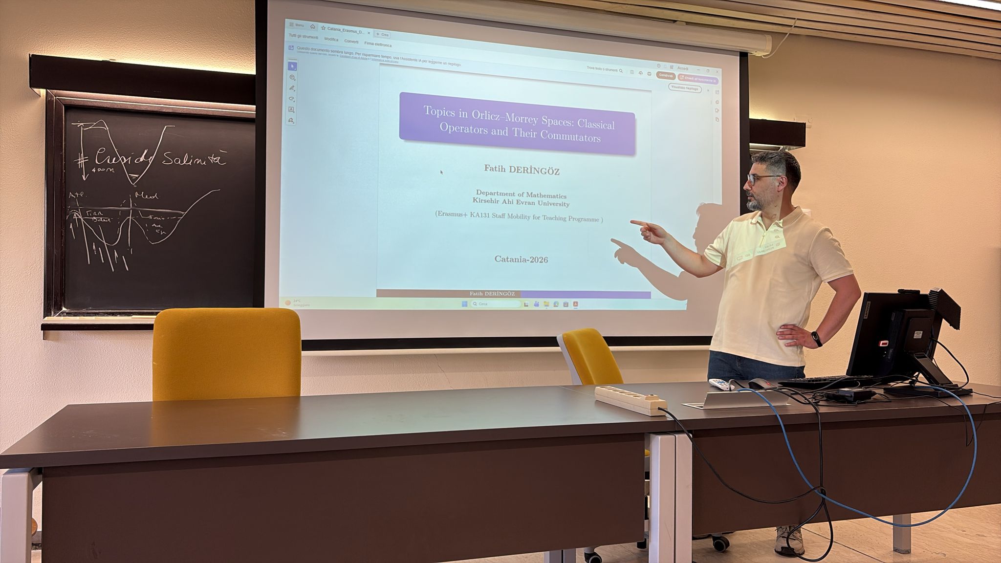Bölümümüz Öğretim Üyesi Erasmus+ Ders Verme Hareketliliği Kapsamında İtalya’da Akademik Faaliyette Bulundu